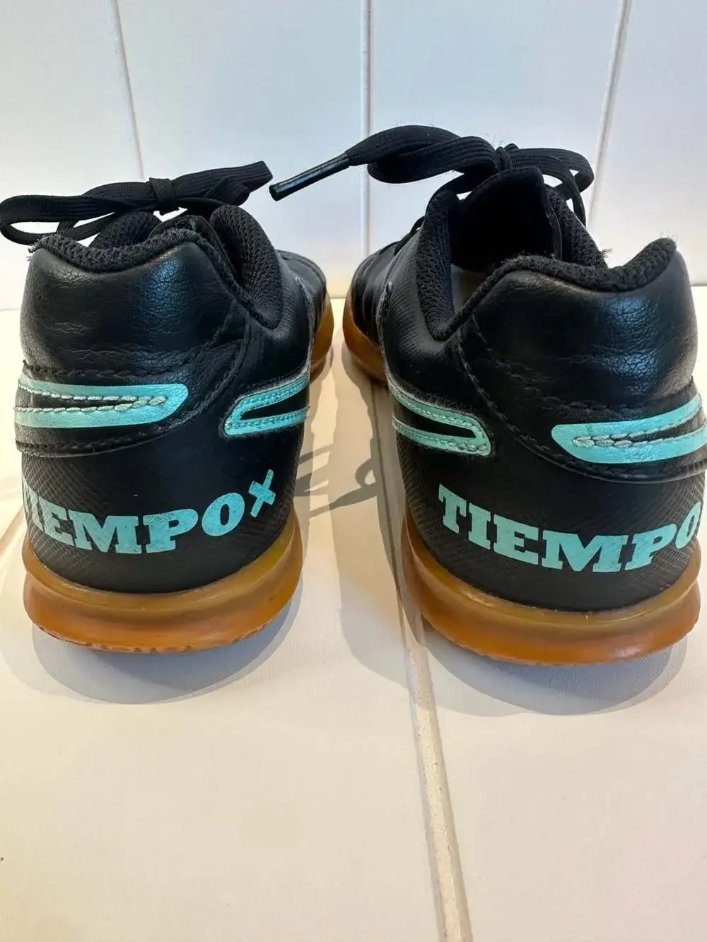 Nike TiempoX Rio III Indoor Soccer Shoes Black/Turquoise Size 3Y